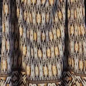 Chico's Black, Cream & Mustard Diamond Ikat Pull-On Skirt